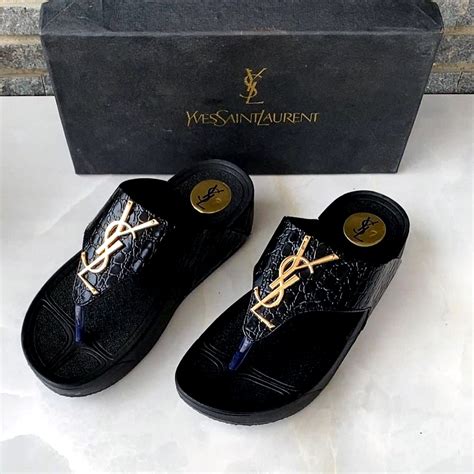 cheap ysl flip flops|saint laurent bianca sandals flat.